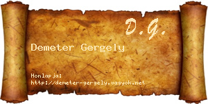 Demeter Gergely névjegykártya